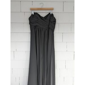 NWT Brideside Black Strapless Chiffon Bridesmaid Dress Size 16